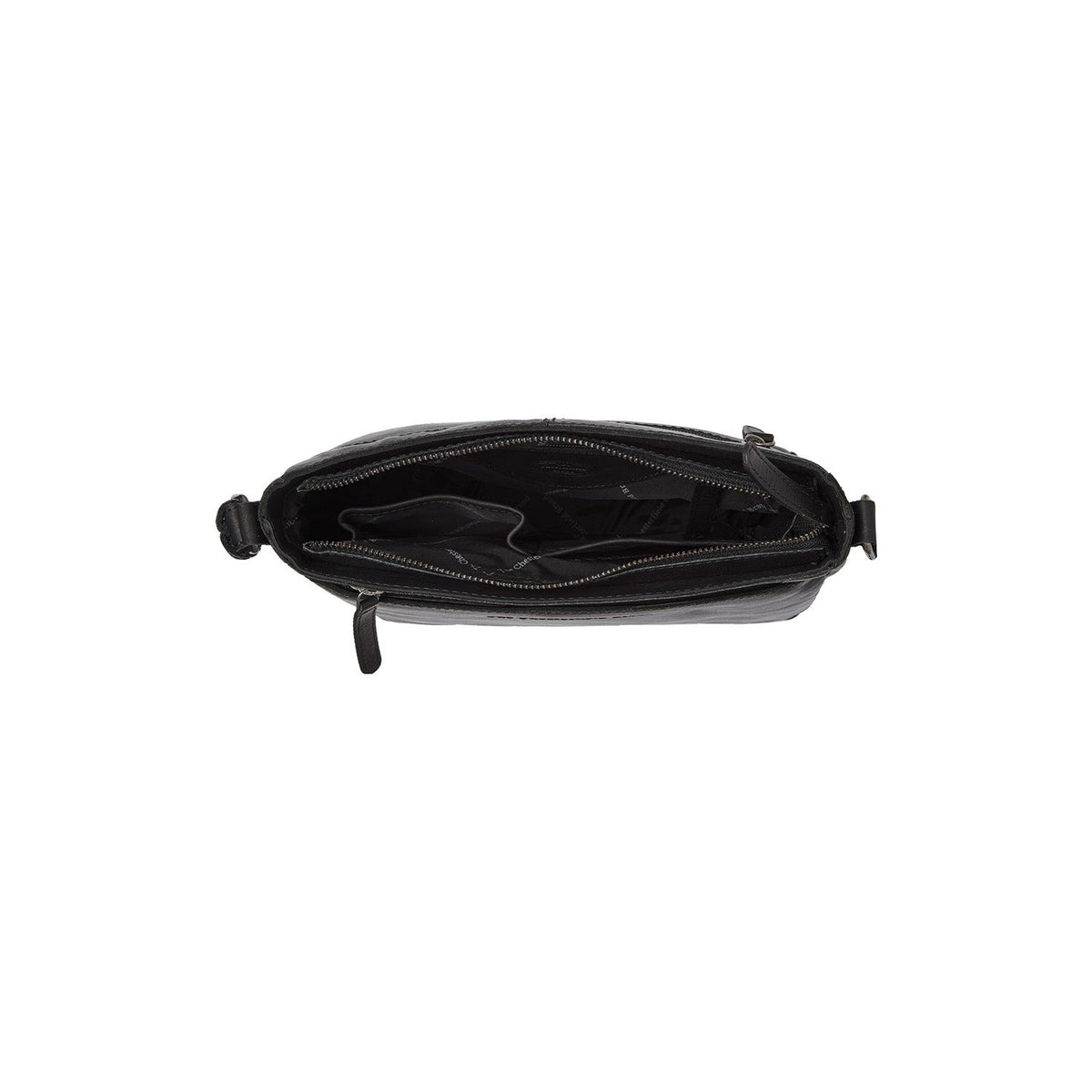 Mumbai Full-Grain Leather Crossbody Bag 女士 - Structured Side Profile Showing Gusset Depth &amp; Expansion Capacity