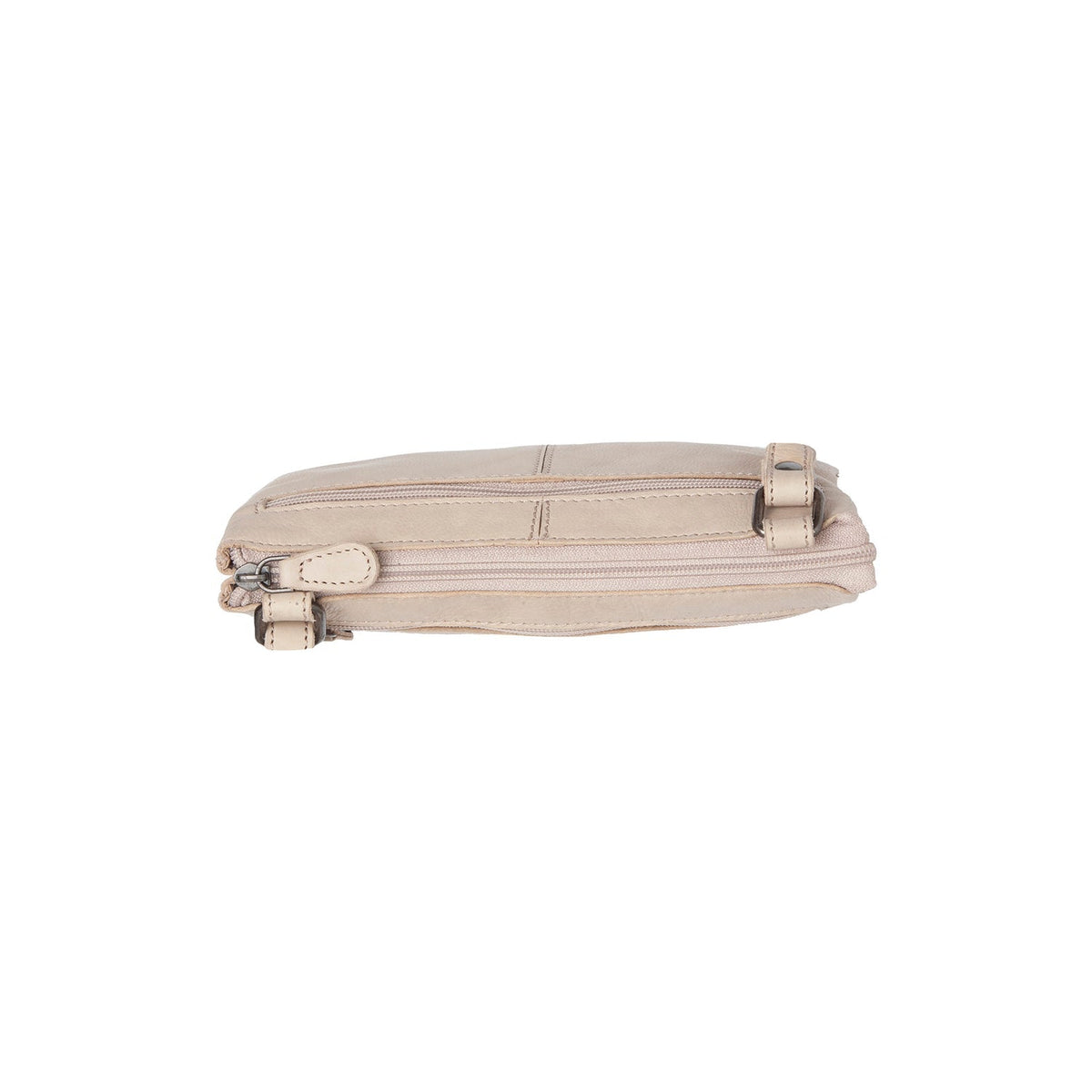 Osaka Full-Grain Leather Crossbody Bag 女士 - Structured Side Profile Showing Gusset Depth &amp; Expansion Capacity