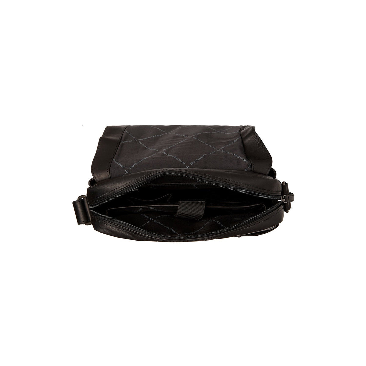 Solid Antique Brass Hardware &amp; Heavy-Duty Dual Zipper Detail on Raphael Full-Grain Leather Crossbody Bag 男士