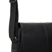Raphael Full-Grain Leather Crossbody Bag 男士 - Structured Side Profile Showing Gusset Depth &amp; Expansion Capacity