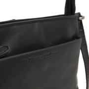 Solid Antique Brass Hardware &amp; Heavy-Duty Dual Zipper Detail on Salerno Full-Grain Leather Crossbody Bag 女士