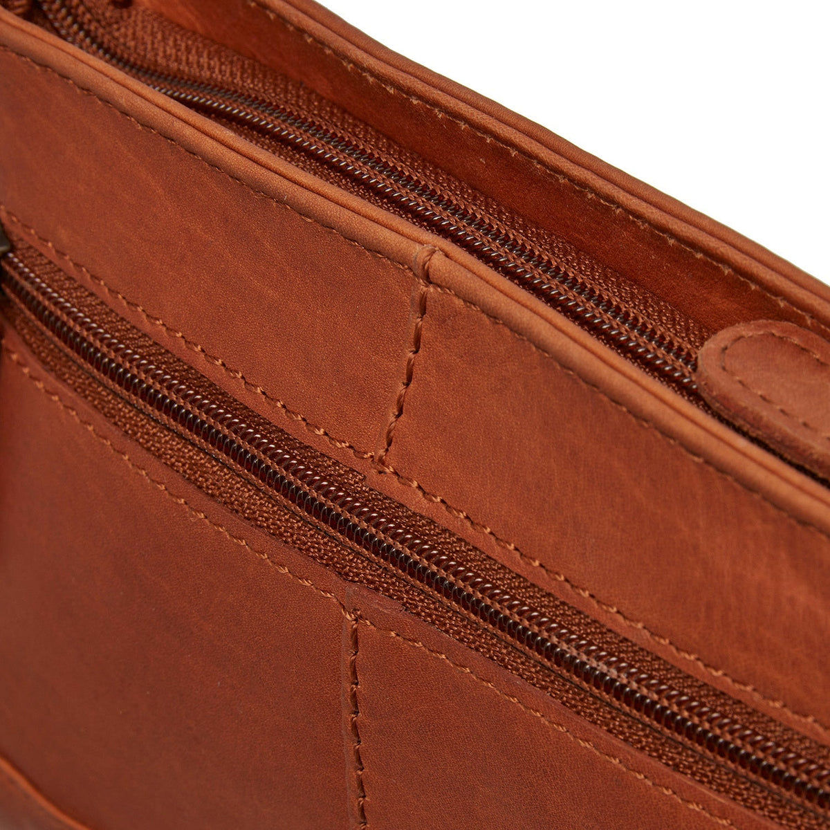 Cognac Leather Crossbody Bag Salerno, detail view 4