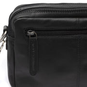 Solid Antique Brass Hardware &amp; Heavy-Duty Dual Zipper Detail on Samui Full-Grain Leather Crossbody Bag 女士