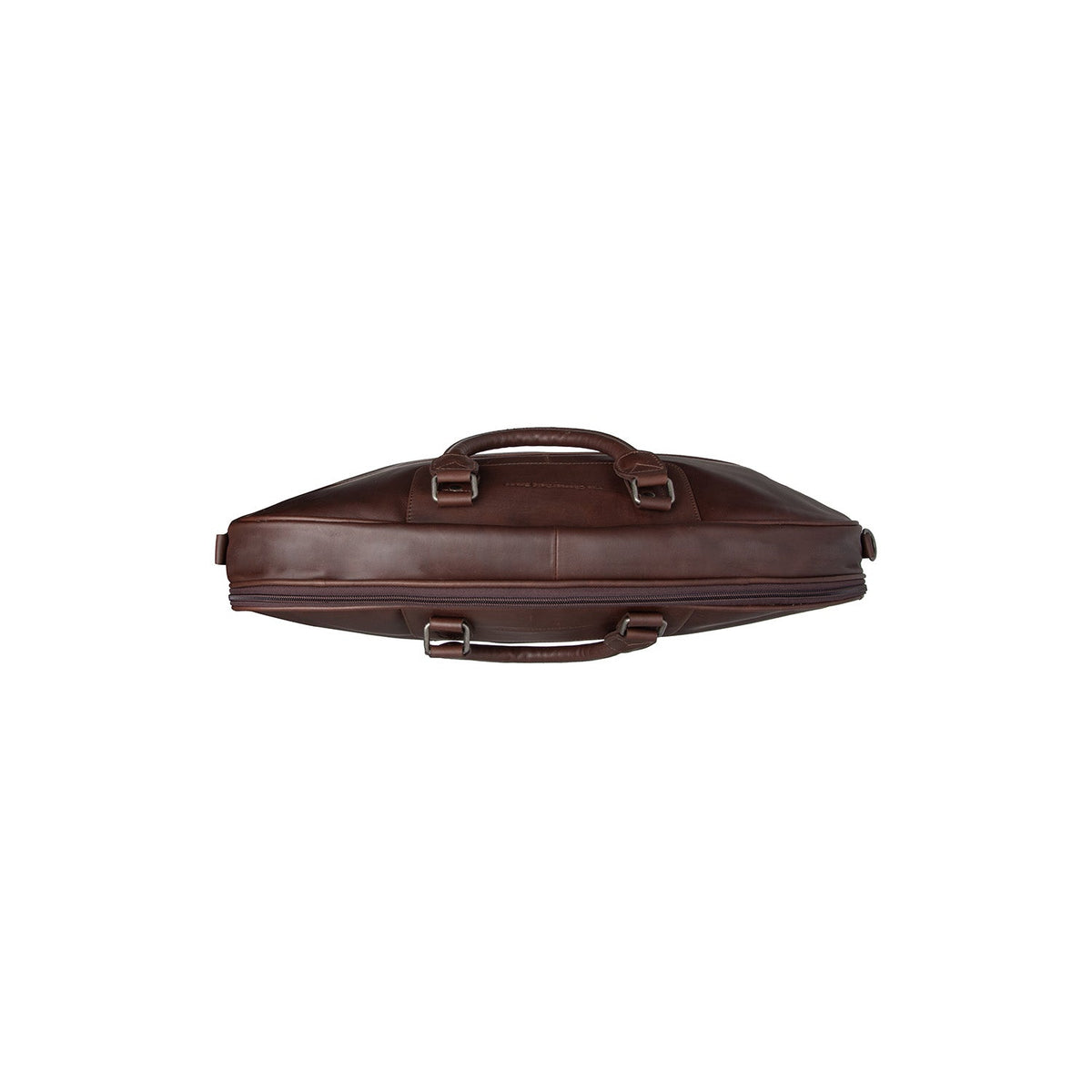 Close-Up Detail of Classic Collar &amp; Heavy-Duty Zipper Hardware on Leather Garment Bag Josh 女士