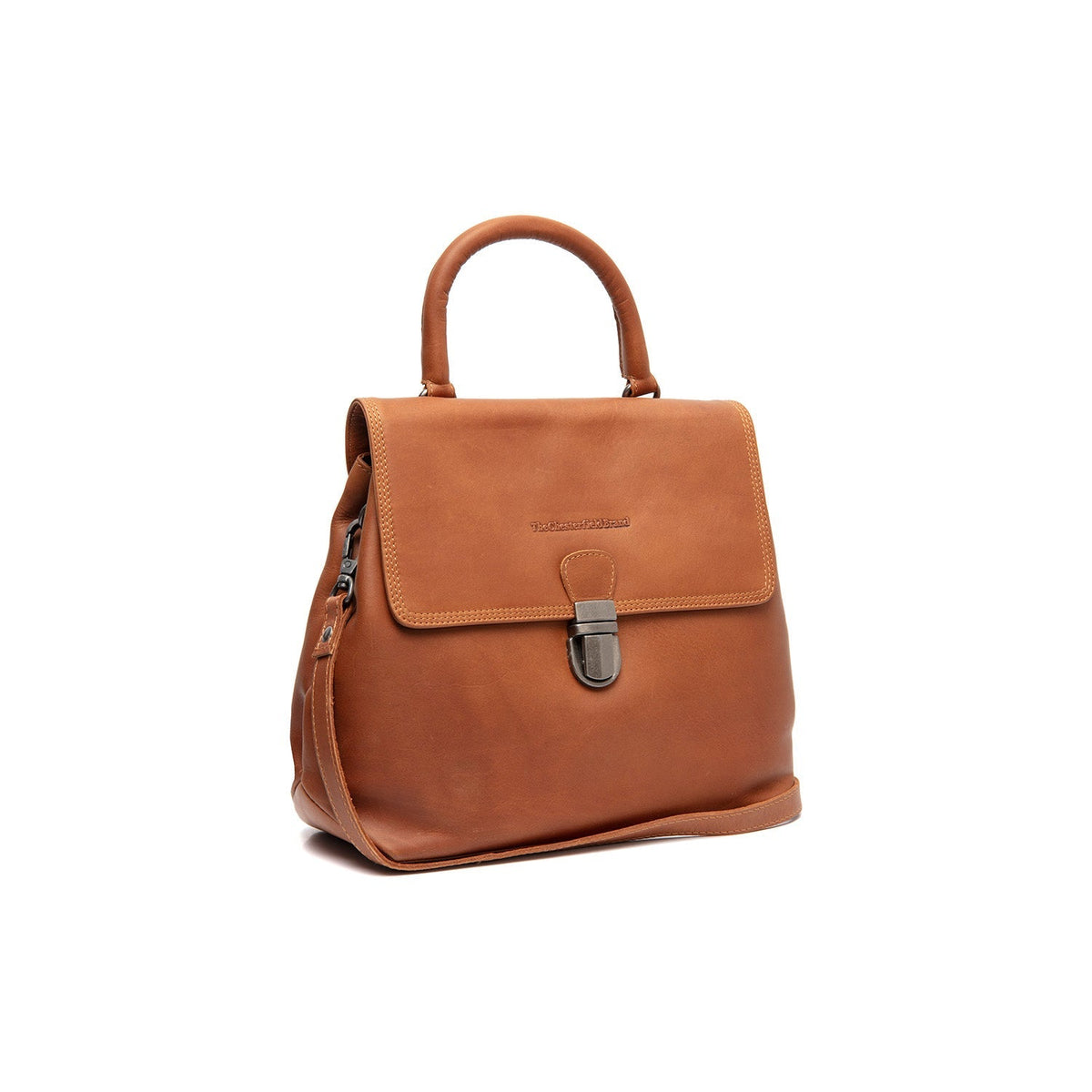 Tailored Rib Cuffs &amp; Hem Craftsmanship Construction Detail on Angera Full-Grain Leather Handbag 女士