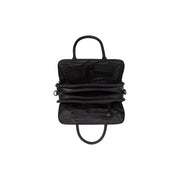 Close-Up Detail of Classic Collar & Heavy-Duty Zipper Hardware on Layton Full-Grain Leather Handbag