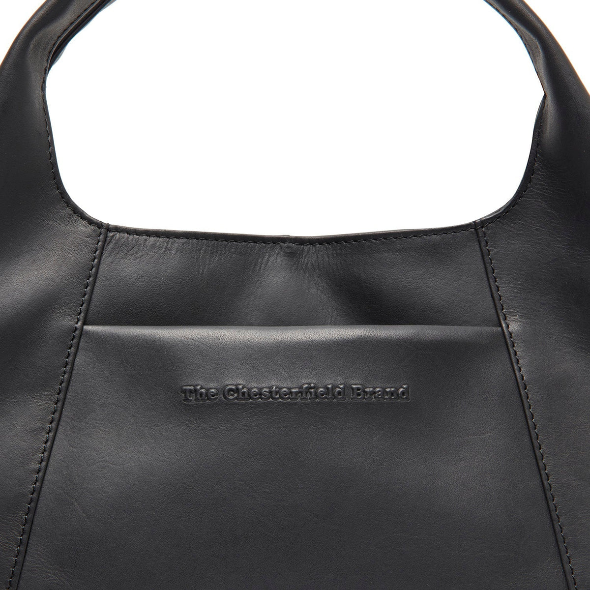 
细节特写 of Classic Collar & Heavy-Duty Zipper Hardware on Salina 真皮手提包