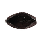 Tailored Rib Cuffs &amp; Hem Craftsmanship Construction Detail on Corey Full-Grain Leather Key Case 女士
