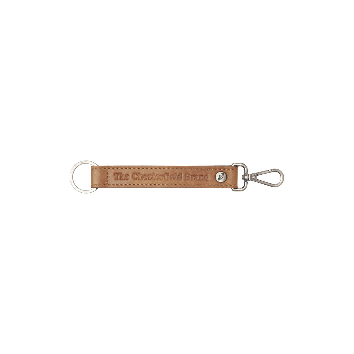 Leather Key Ring Cognac 女士 in Cognac 100% Full-Grain Leather - Front Profile View &amp; Tailored Silhouette | Buy Online