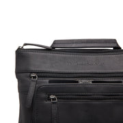 Classic 100% Full-Grain leather Backpack - Rear Perspective Showing Reinforced Leather Straps &amp; Stitching