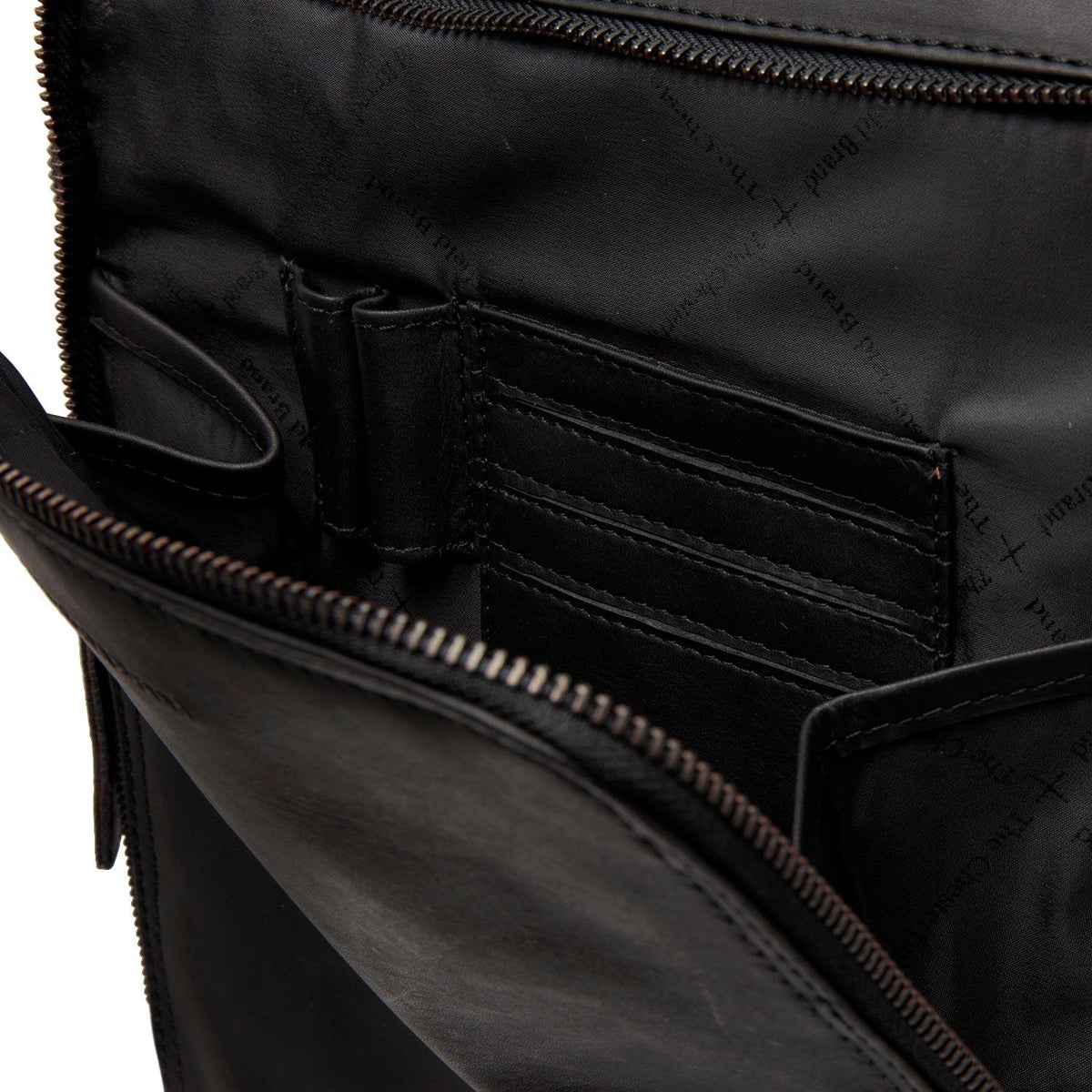 Solid Antique Brass Hardware &amp; Heavy-Duty Dual Zipper Detail on Jasper Full-Grain Leather Laptop Backpack 女士