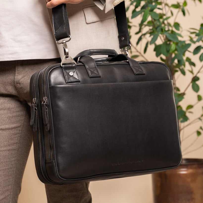 Iseo Full-Grain Leather Laptop Bag 男士