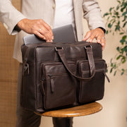 Misha Full-Grain Leather Laptop Bag 女士 – alternate product view 3