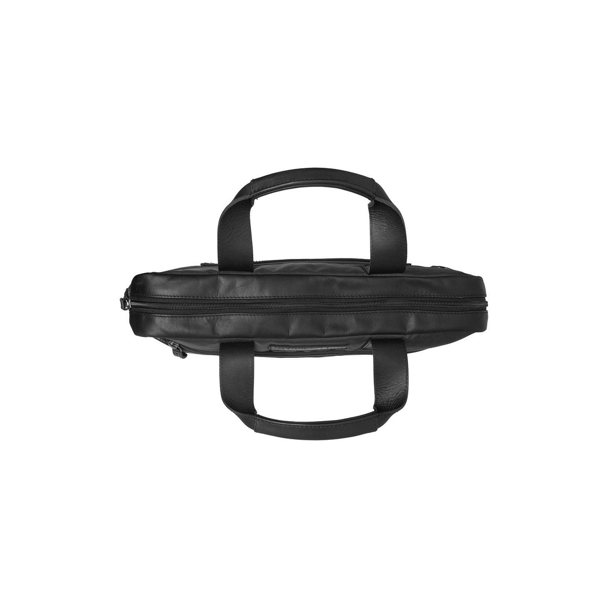 Narvik Full-Grain Leather Laptop Bag 女士 - Structured Side Profile Showing Gusset Depth &amp; Expansion Capacity