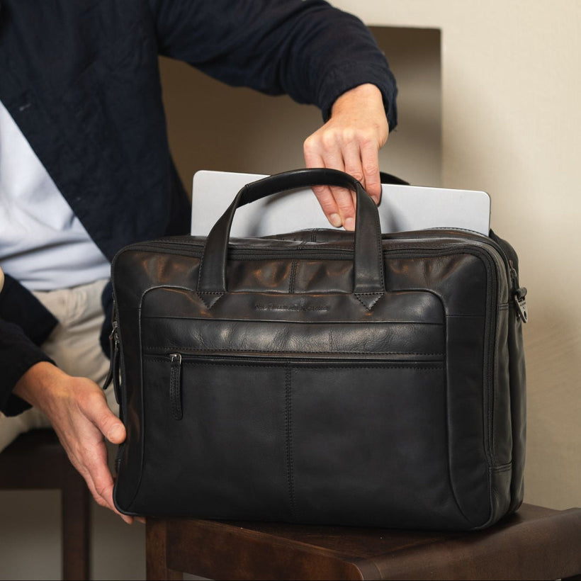 Ryan Full-Grain Leather Laptop Bag 男士
