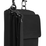 
细节特写 of Classic Collar & Heavy-Duty Zipper Hardware on Malaga 头层牛皮 Phone Bag