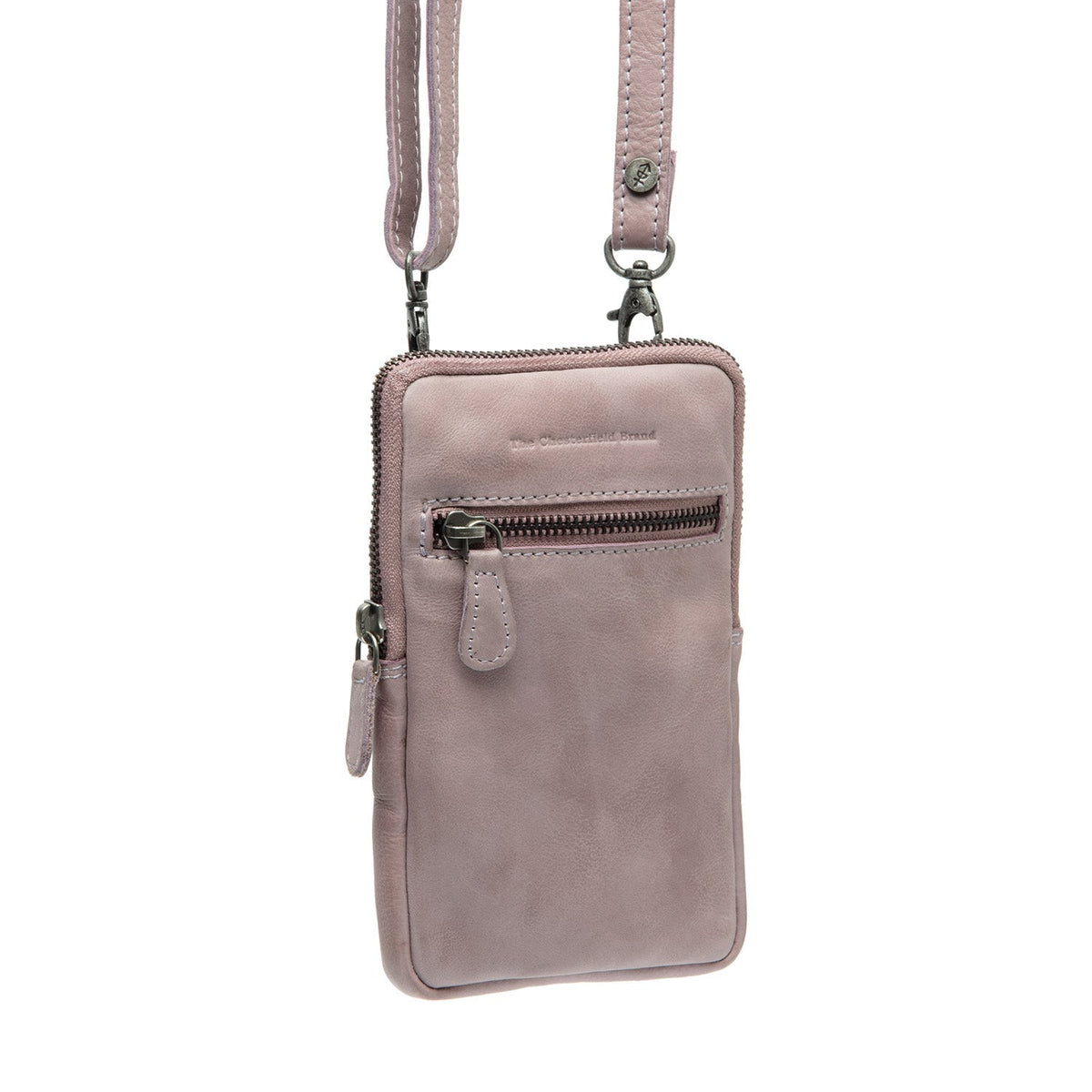 Salta Full-Grain Leather Phone Bag 女士 in Classic 100% Full-Grain Leather - Front Profile View &amp; Tailored Silhouette | Buy Online