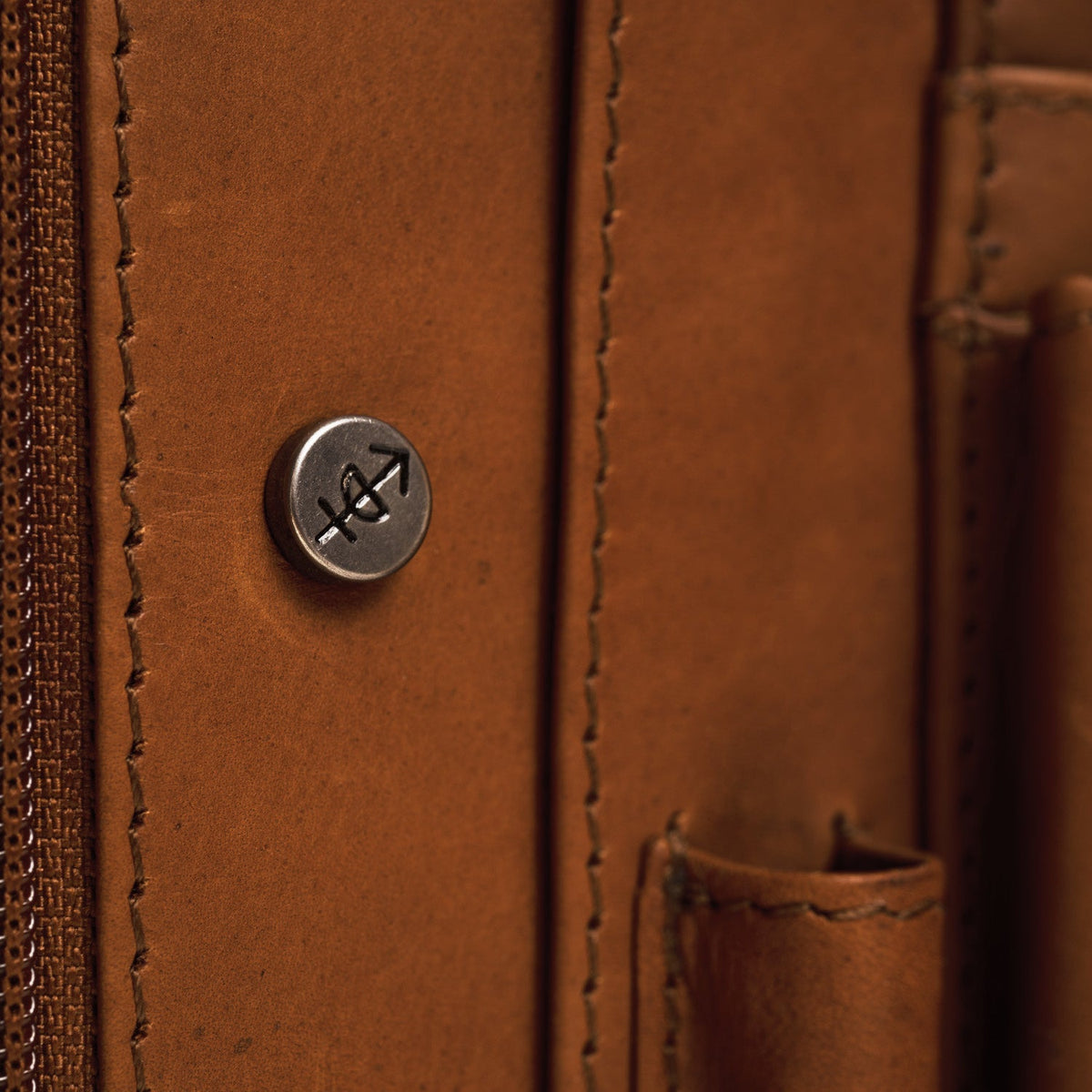 Cognac Leather Portfolio Barnet 女士, detail view 4