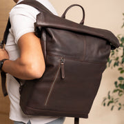 Liverpool Full-Grain Leather Roll-top Backpack 女士 – alternate product view 2