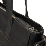 Alicante Full-Grain Leather Shopper 女士 - Structured Side Profile Showing Gusset Depth &amp; Expansion Capacity
