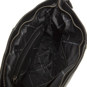 Solid Antique Brass Hardware &amp; Heavy-Duty Dual Zipper Detail on Amelia Full-Grain Leather Shoulder Bag 女士