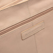 Astero Full-Grain Leather Shoulder Bag 女士 - Structured Side Profile Showing Gusset Depth &amp; Expansion Capacity