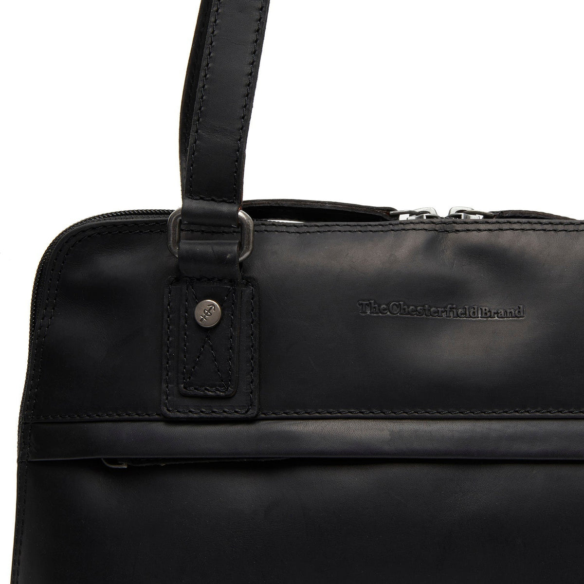 
Classic 100% Full-Grain leather Bag - 展现加固真皮背带与承重走线的背部视角