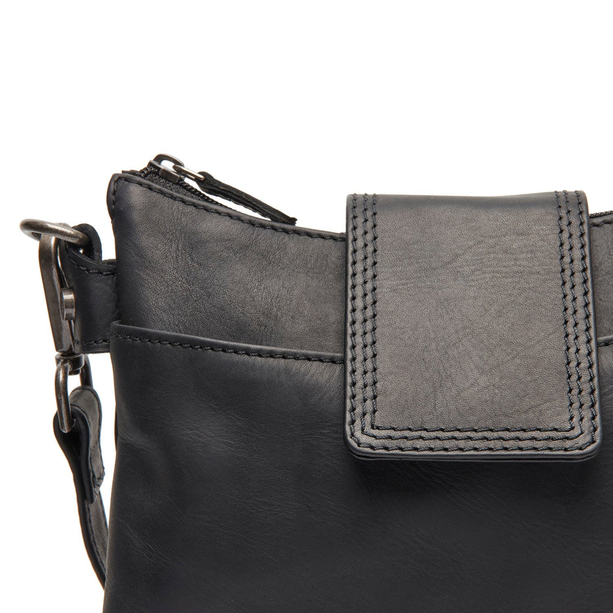 Classic 100% Full-Grain leather Bag - Rear Perspective Showing Reinforced Leather Straps &amp; Stitching