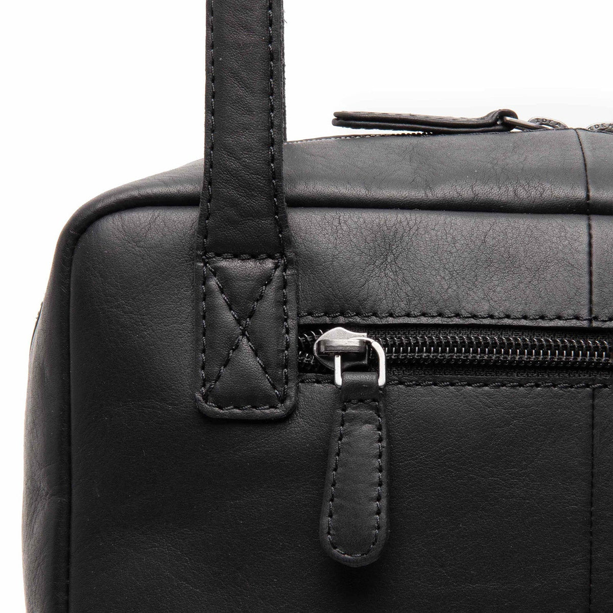Fenno Full-Grain Leather Shoulder Bag 女士 - Structured Side Profile Showing Gusset Depth &amp; Expansion Capacity