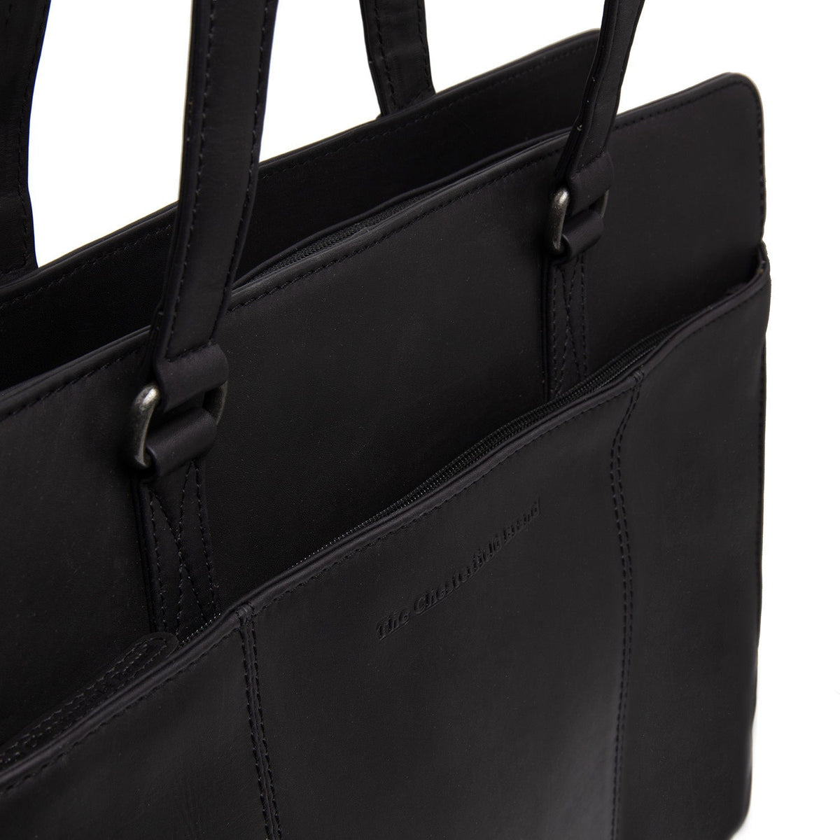 Fidenza Full-Grain Leather Shoulder Bag 女士 - Structured Side Profile Showing Gusset Depth &amp; Expansion Capacity