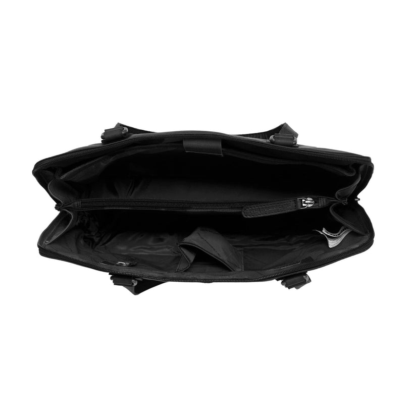 Classic 100% Full-Grain leather Bag - Rear Perspective Showing Reinforced Leather Straps & Stitching
