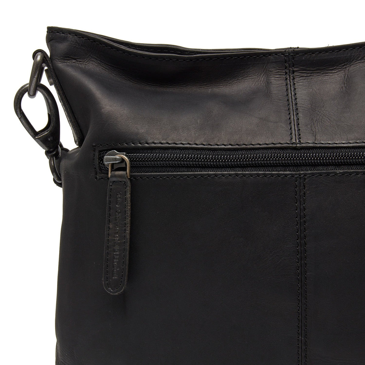 Solid Antique Brass Hardware &amp; Heavy-Duty Dual Zipper Detail on Jen Full-Grain Leather Shoulder Bag 女士