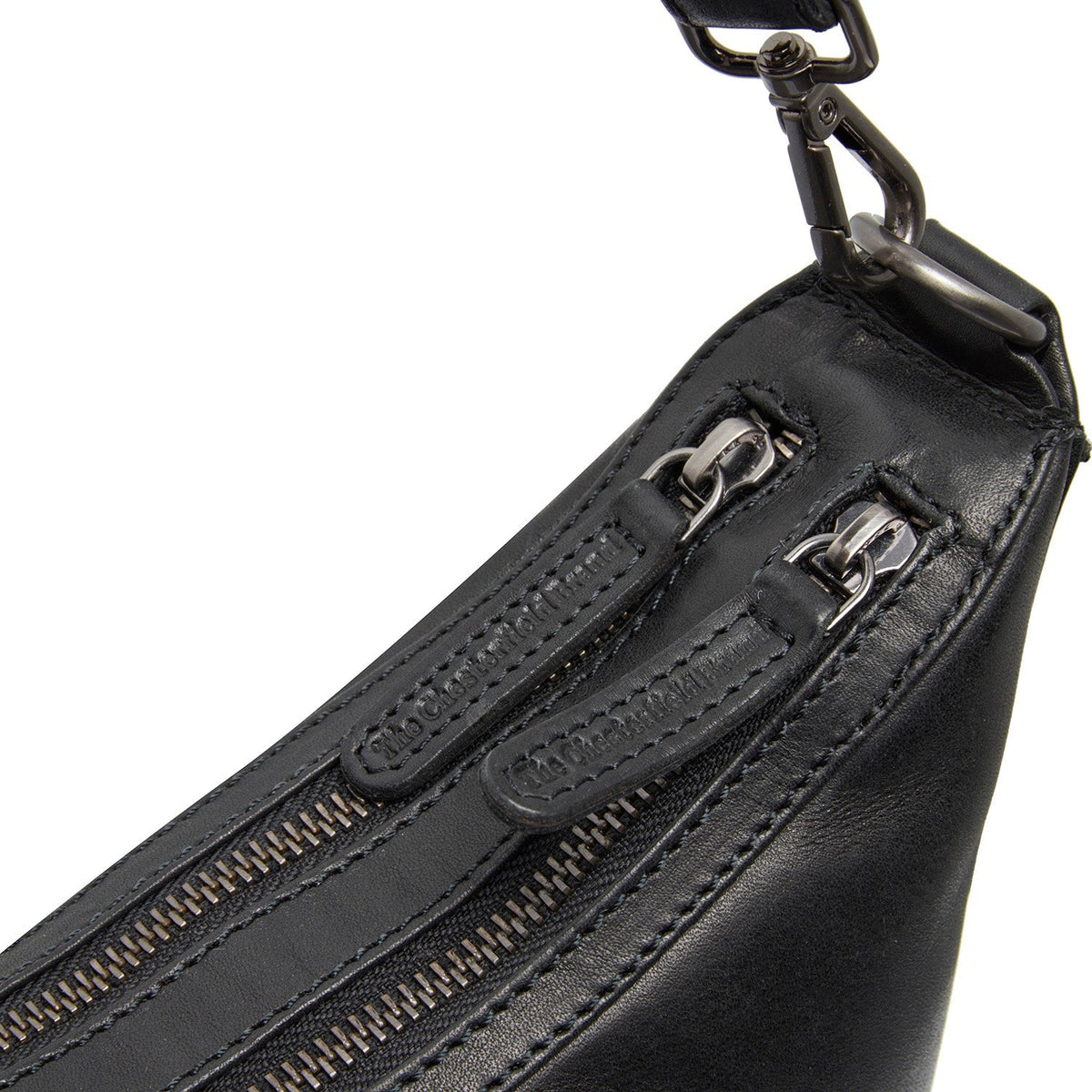 Moneva Full-Grain Leather Shoulder Bag 女士 - Structured Side Profile Showing Gusset Depth &amp; Expansion Capacity
