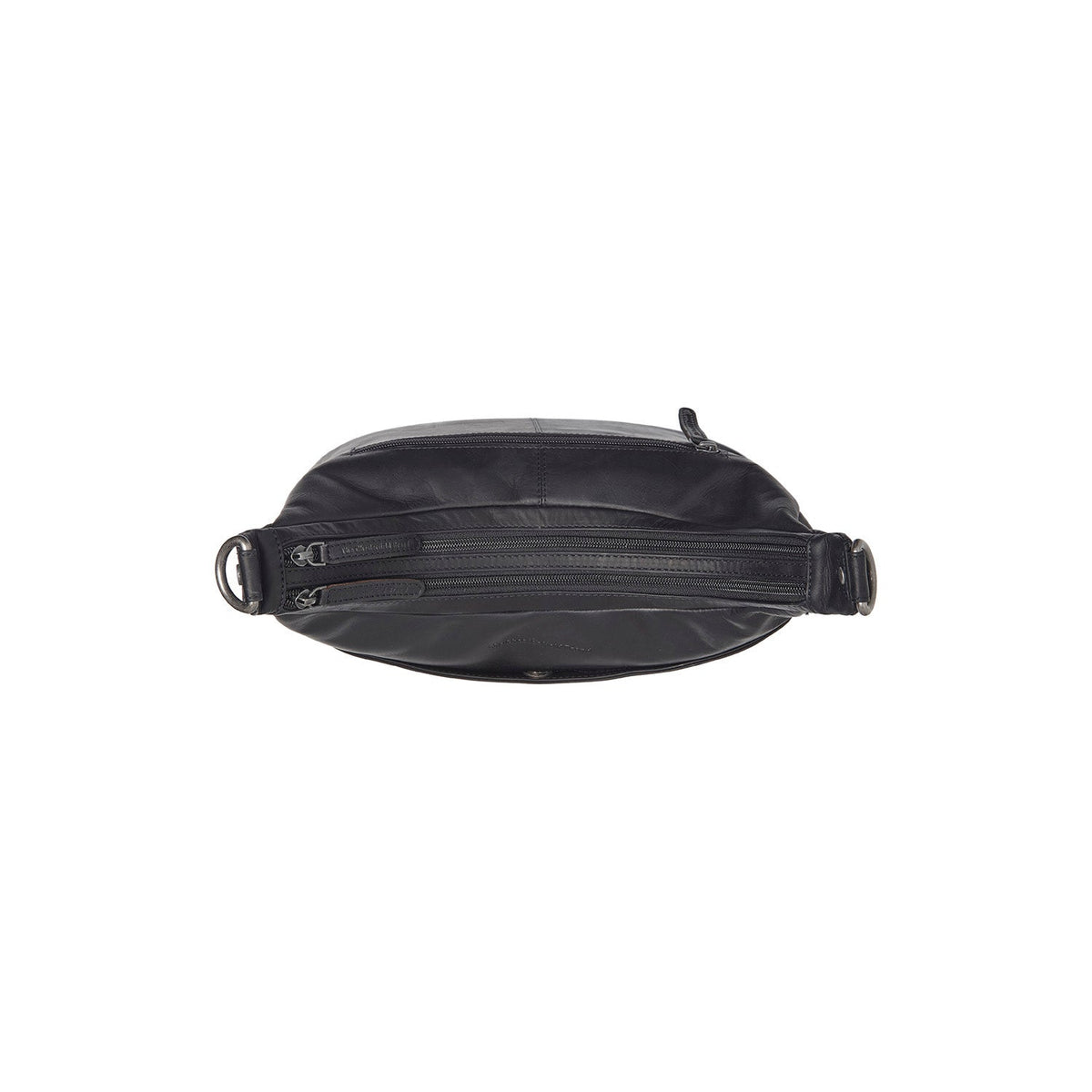 Solid Antique Brass Hardware &amp; Heavy-Duty Dual Zipper Detail on Olvia Full-Grain Leather Shoulder Bag 女士