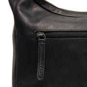 Olvia Full-Grain Leather Shoulder Bag 女士 - Structured Side Profile Showing Gusset Depth &amp; Expansion Capacity