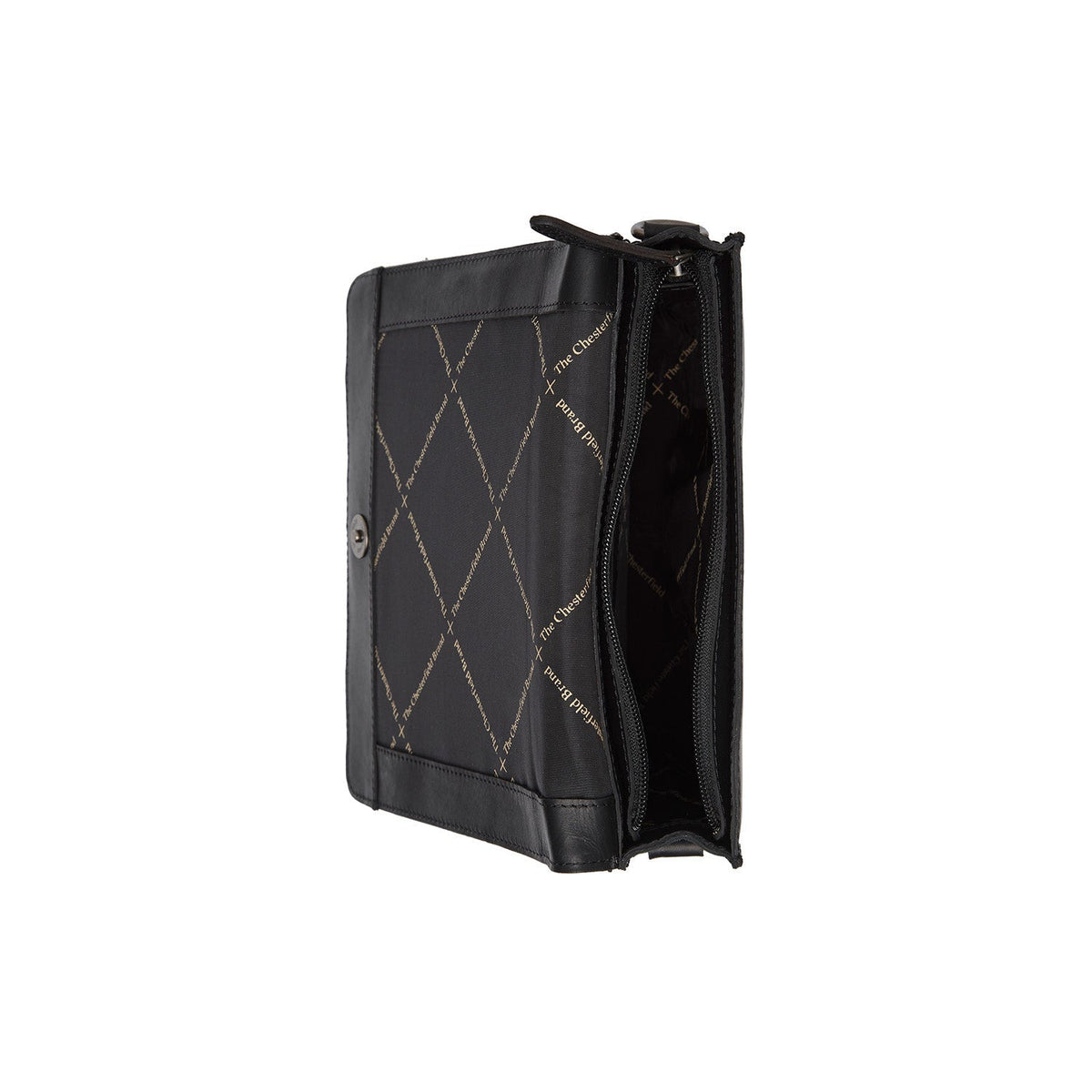 Osuna Full-Grain Leather Shoulder Bag 女士 - Structured Side Profile Showing Gusset Depth &amp; Expansion Capacity