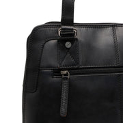 Seron Full-Grain Leather Shoulder Bag 女士 - Structured Side Profile Showing Gusset Depth &amp; Expansion Capacity
