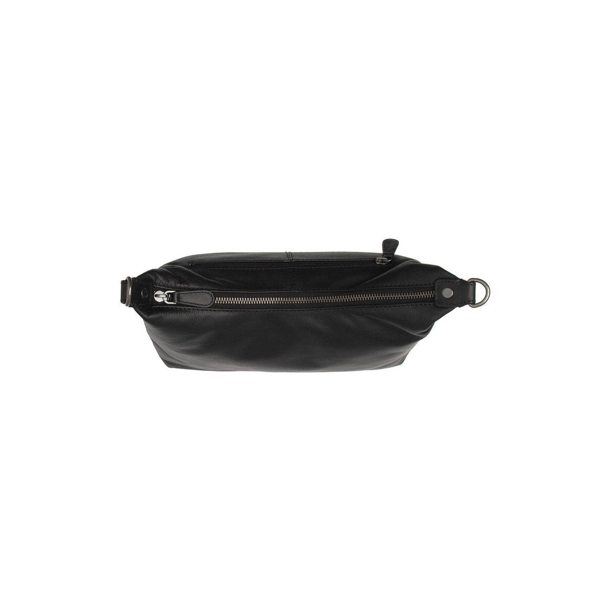 Skara Full-Grain Leather Shoulder Bag 女士 - Structured Side Profile Showing Gusset Depth &amp; Expansion Capacity