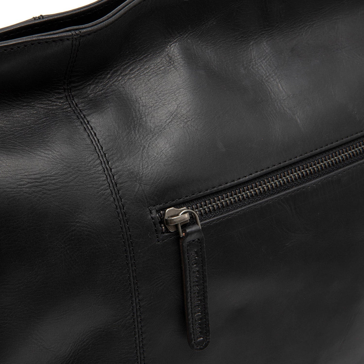 Zira Full-Grain Leather Shoulder Bag 女士 - Structured Side Profile Showing Gusset Depth &amp; Expansion Capacity