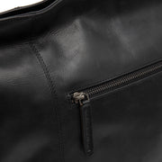 Zira Full-Grain Leather Shoulder Bag 女士 - Structured Side Profile Showing Gusset Depth &amp; Expansion Capacity