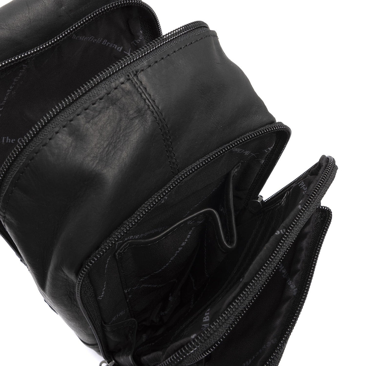 Leather Sling Bag Riga 女士 - Structured Side Profile Showing Gusset Depth &amp; Expansion Capacity