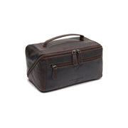 Styled Fit Perspective of Elmia Full-Grain Leather Toiletry Bag 女士 on Model - Natural Daylight Drape