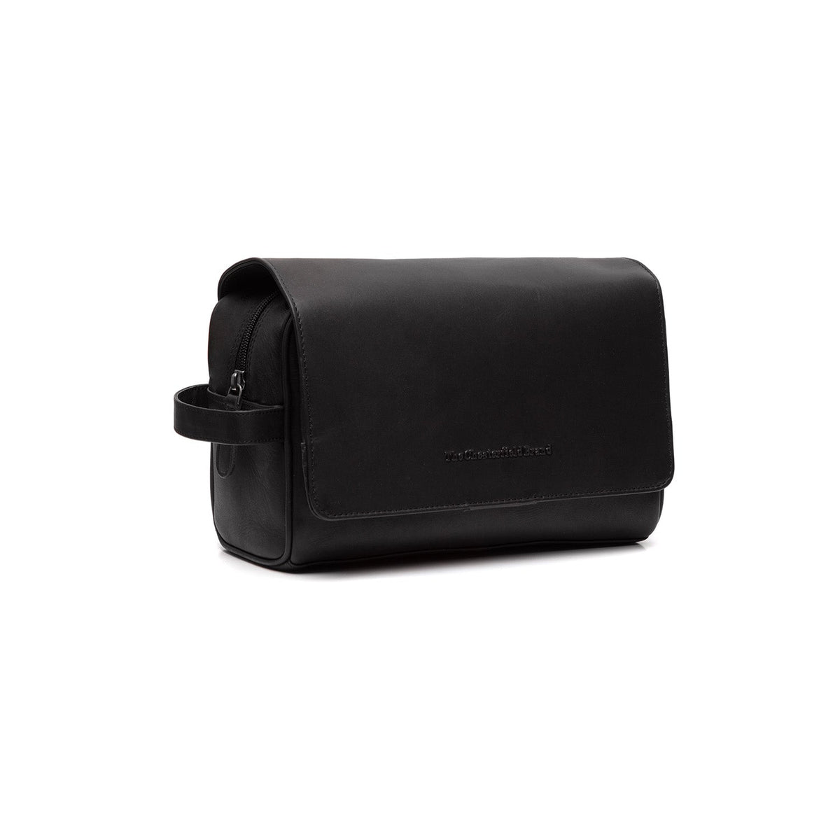 Rosario Full-Grain Leather Toiletry Bag 女士 in Classic 100% Full-Grain Leather - Front Profile View &amp; Tailored Silhouette | Buy Online