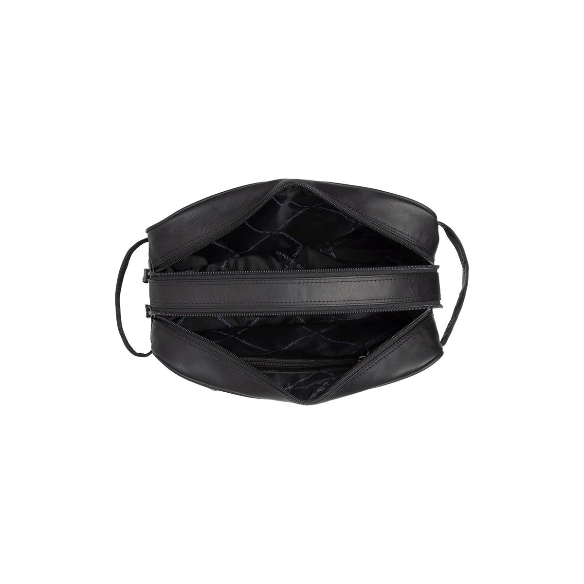 Tailored Rib Cuffs &amp; Hem Craftsmanship Construction Detail on Stefan Full-Grain Leather Toiletry Bag 女士