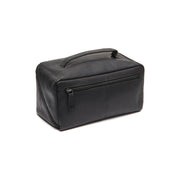 Tailored Rib Cuffs &amp; Hem Craftsmanship Construction Detail on Trevia Full-Grain Leather Toiletry Bag 女士