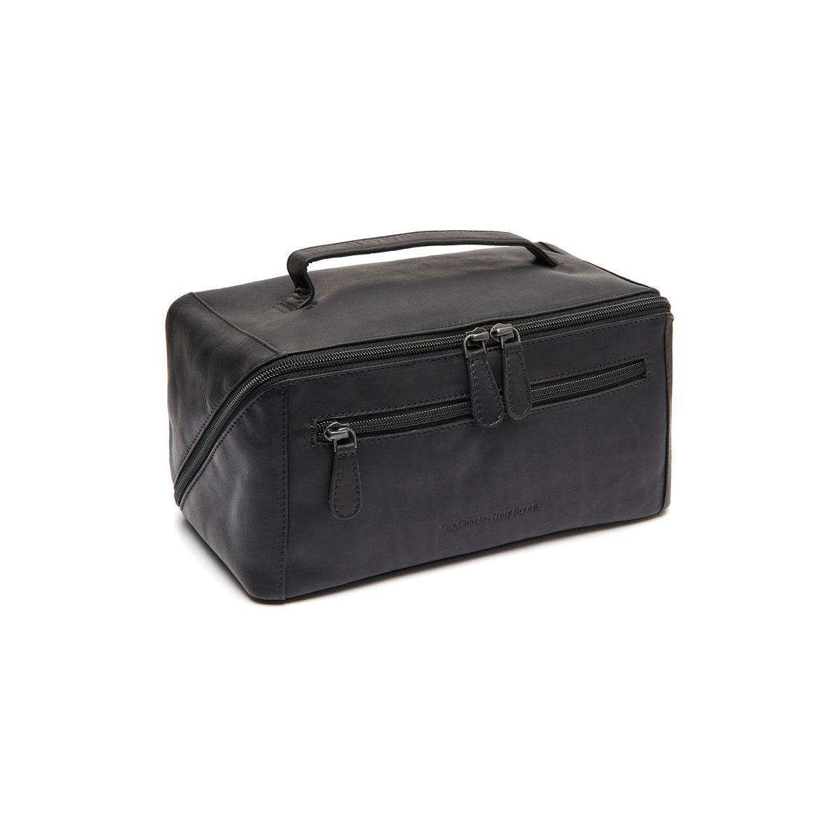 Trevia Full-Grain Leather Toiletry Bag 女士 in Classic 100% Full-Grain Leather - Front Profile View &amp; Tailored Silhouette | Buy Online