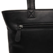 Alveron Full-Grain Leather Tote Bag 女士 - Structured Side Profile Showing Gusset Depth &amp; Expansion Capacity
