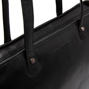 Astano Full-Grain Leather Tote Bag 女士 - Structured Side Profile Showing Gusset Depth &amp; Expansion Capacity