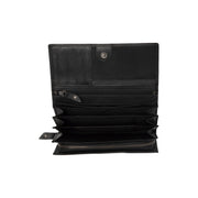 Classic 100% Full-Grain leather Wallet - Rear Perspective Showing Reinforced Leather Straps &amp; Stitching