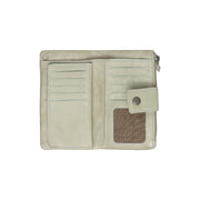 Solid Antique Brass Hardware &amp; Heavy-Duty Dual Zipper Detail on Fresno Full-Grain Leather Wallet 女士